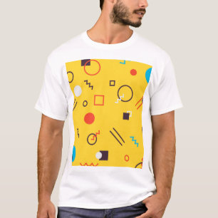 Koel, uniek, trendy, geometrische Memphphis in de  T-shirt