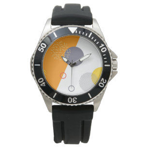 Koel, uniek, trendy, stadgeometrische illustratie horloge