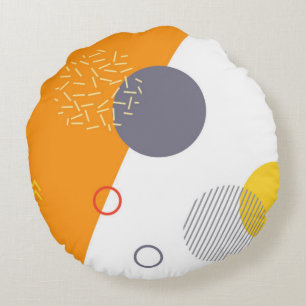Koel, uniek, trendy, stadgeometrische illustratie rond kussen