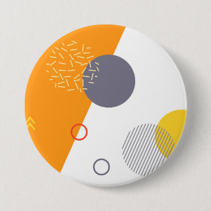 Koel, uniek, trendy, stadgeometrische illustratie ronde button 7,6 cm