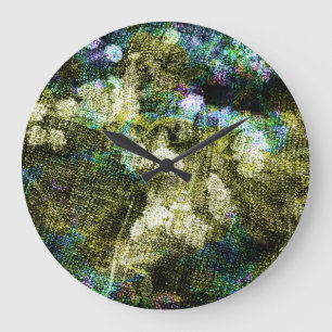 Koel, unieke, trendy digitale kunst van het bloemp grote klok