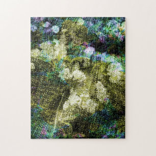 Koel, unieke, trendy digitale kunst van het bloemp legpuzzel