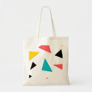 Koel, unieke, trendy, kleurrijke driehoeken in de tote bag