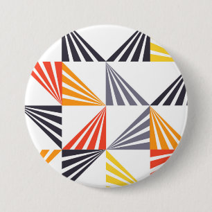 Koel, unieke, trendy, stedelijke, kleurrijke drieh ronde button 7,6 cm