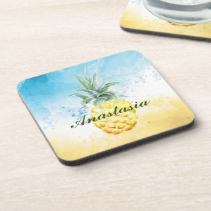 Koel, verbazingwekkend, ananas met naam bier onderzetter