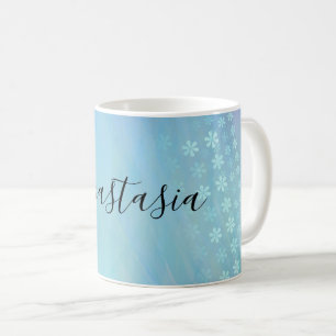 Koel, verbluffend, blauw jouw naam koffiemok