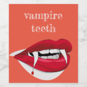 Koel verbluffende lippen Vampire Teeth Wijn Etiket (Enkel label)