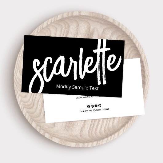 Koel Vet handgeschreven penseelscript zwart Visitekaartje