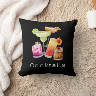 Koel vierkant kussensloop met cocktails kussen