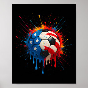 Koel Voetbalspeler Drip Sport Voor Jongens Mannen Poster