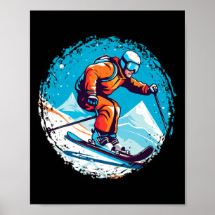 Koel voor snowboard en skiliefhebber in de witte b poster