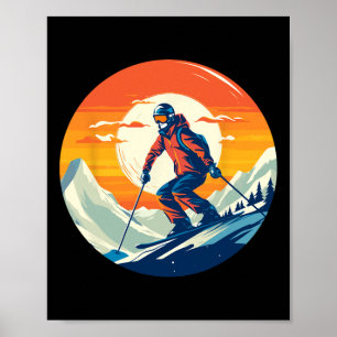 Koel voor snowboard en skiliefhebber in de witte b poster