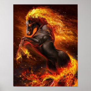 Koel vuurpaard Perfect geschenk Poster