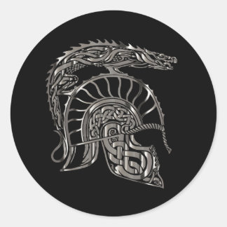 Koel Warrior Metallic Drakenhelm Ronde Sticker