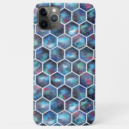 Koel waterverf galaxie-honingraatpatroon iPhone 11 pro max hoesje