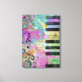 Koel Waterverven Spletters kleurrijke piano Canvas Afdruk (Voorkant)