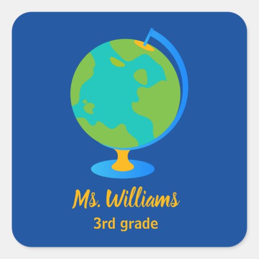 Koel Wereldbol Square Sticker (Voorkant)