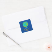 Koel Wereldbol Square Sticker (Envelop)