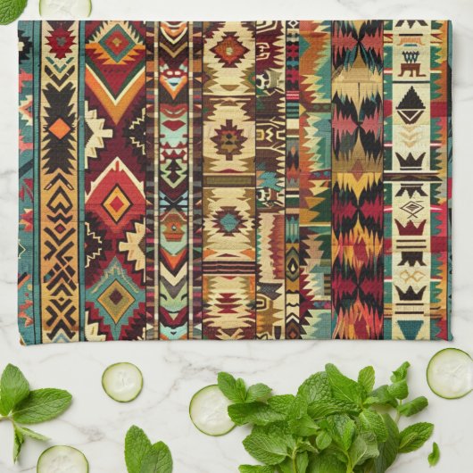 Koel Western tegelpatroon Theedoek (Gevouwen)