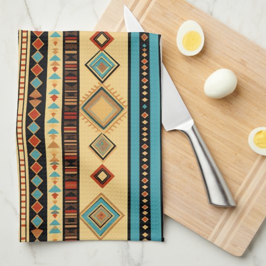 Koel Western tegelpatroon Theedoek (Quarter Fold)