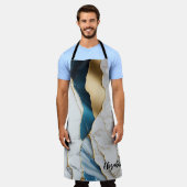 Koel wit turquoise marmeren steen goud schort (Gedragen)