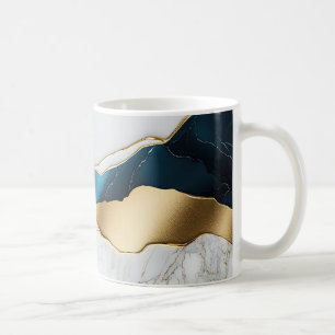 Koel Witte Turquoise Marmer Steen Goud Koffiemok