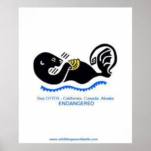 Koel Zee OTTER - Bedreigd dier - Poster