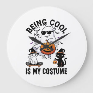 Koel zijn is kostuum Halloween Geest Pompoen Kat_ Grote Klok