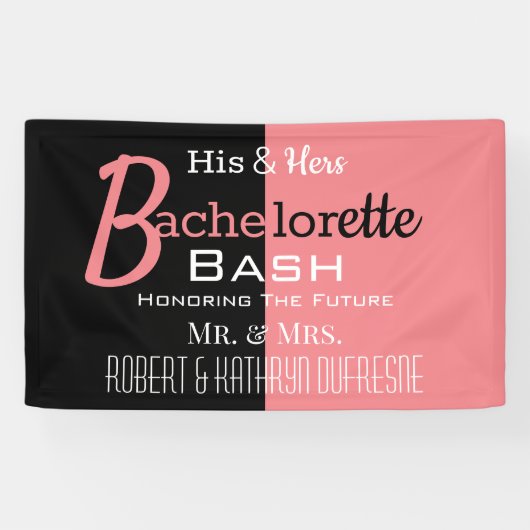 Koel Zijne & Hers Combo Bachelor/ette Persoonlijk Spandoek (Horizontaal)