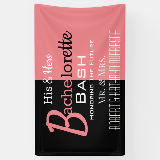 Koel Zijne & Hers Combo Bachelor/ette Persoonlijk Spandoek (Verticaal)