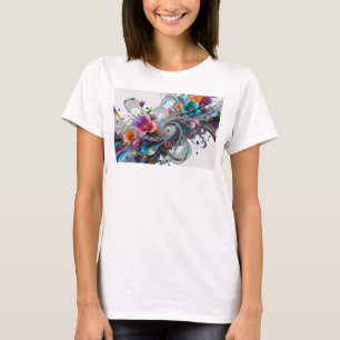 Koel Zilver ABSTRACTE KUNST Modeprint T-shirt