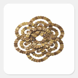 Koel zilver Gouden munten in sticker afdruk