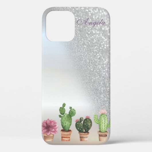 Koel zilveren glitter ombre, Cactus Case-Mate iPhone Case (Achterkant)