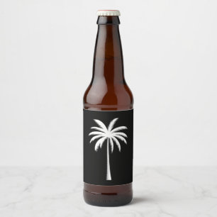 Koel zomer vakantie zonsondergang strand palmboom bier etiket
