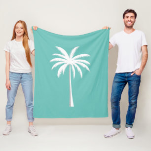 Koel Zomer Vakantie Zonsondergang Strand Palmboom Fleece Deken