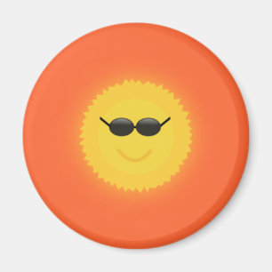 Koel zonlicht met een zonnebril op een coole zonni magneet