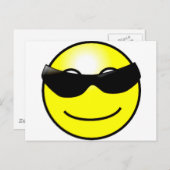 Koel zonnebril Geel gezicht Briefkaart (Voorkant / Achterkant)