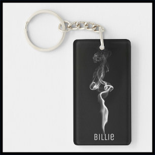 Koel zwart en grijze rook sleutelhanger