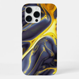 Koel zwart goud gesmolten marmeren vloeistof getex iPhone 16 pro max hoesje
