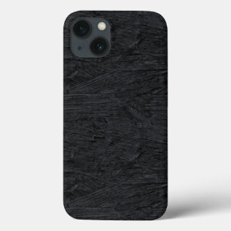 Koel zwart verbrand hout textuur iPhone 13 hoesje