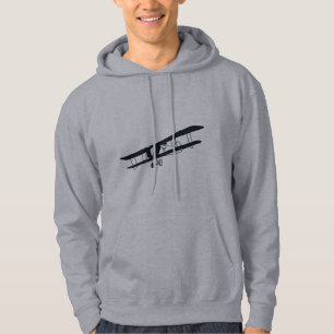 Koel zwart vliegtuig, eenvoudig en leuk luchtvaart hoodie