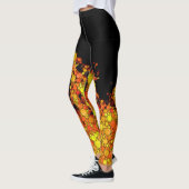 Koel zwart vuur vlammen leggings (Links)
