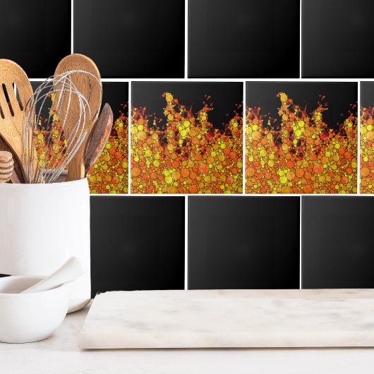 Koel zwart vuur vlammen tegeltje