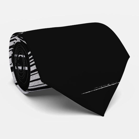 Koel zwarte en witte strepen stropdas (Opgerold)