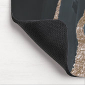 Koel zwarte gouden marmertextuur muismat (Hoek)