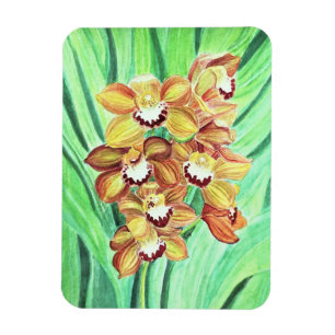 Koelapparaat Magnet - Oranje en gele orchideeën Magneet