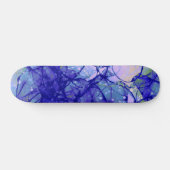 Koelblauwe abstracte kunst skateboard (Horizontaal)