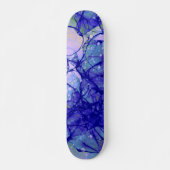 Koelblauwe abstracte kunst skateboard (Voorkant)