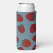 Koelbox met aardbeien op turquoise (Seltzer Achterkant)