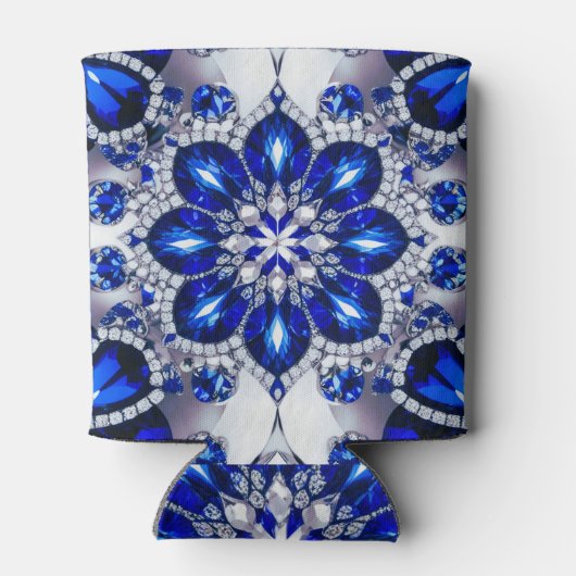 Koelbox met Blauw Wit Kleuren ontwerp Blikjeskoeler (Achterkant)